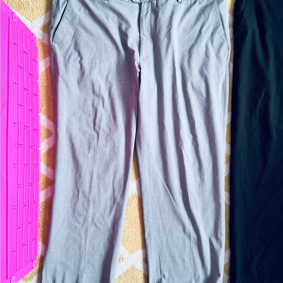 2 PAIR Mens Stretch Dress Pants 48 x 29 Gray and Black Croft & Barrow - Picture 2 of 11